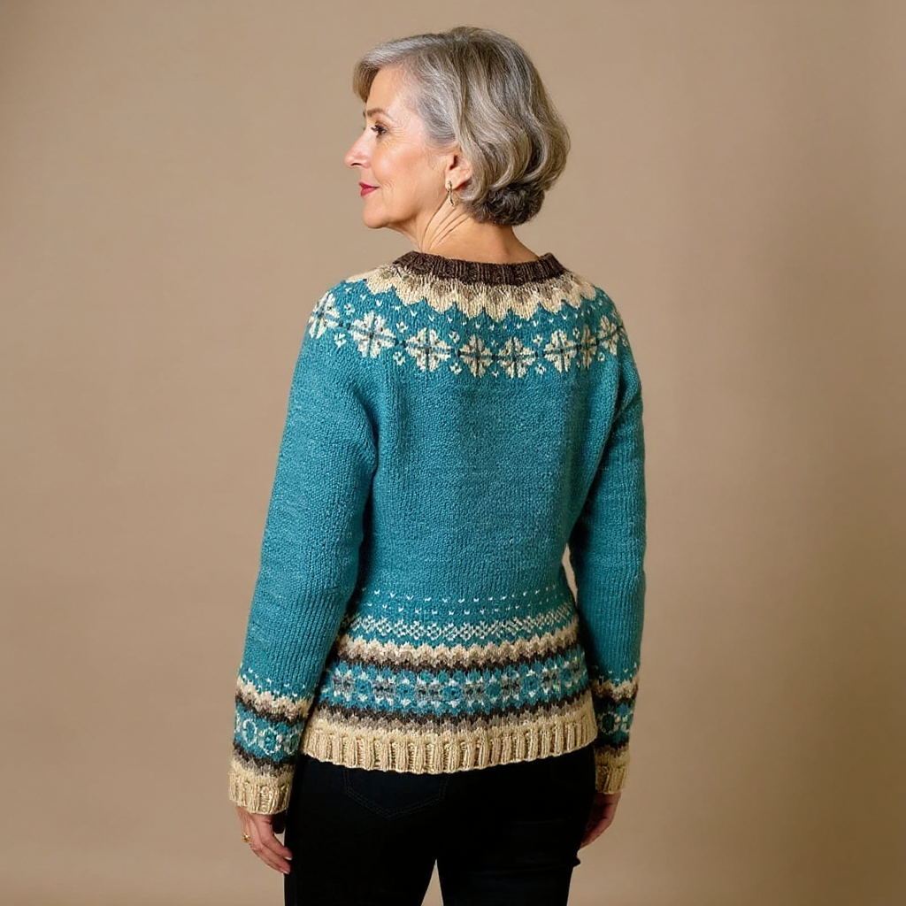 Fair Isle Snowflake Button Front Cardigan 3