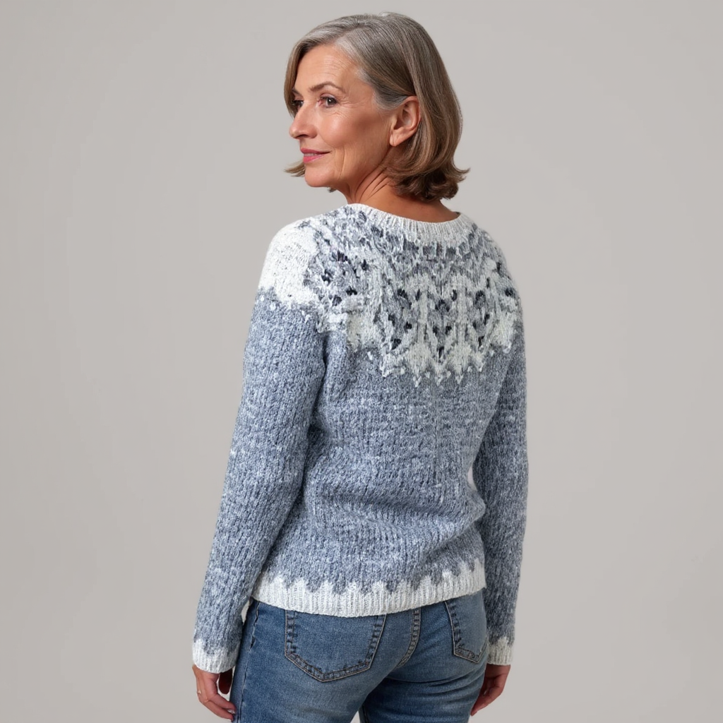 Fair Isle Crew Neck Knit Sweater 3