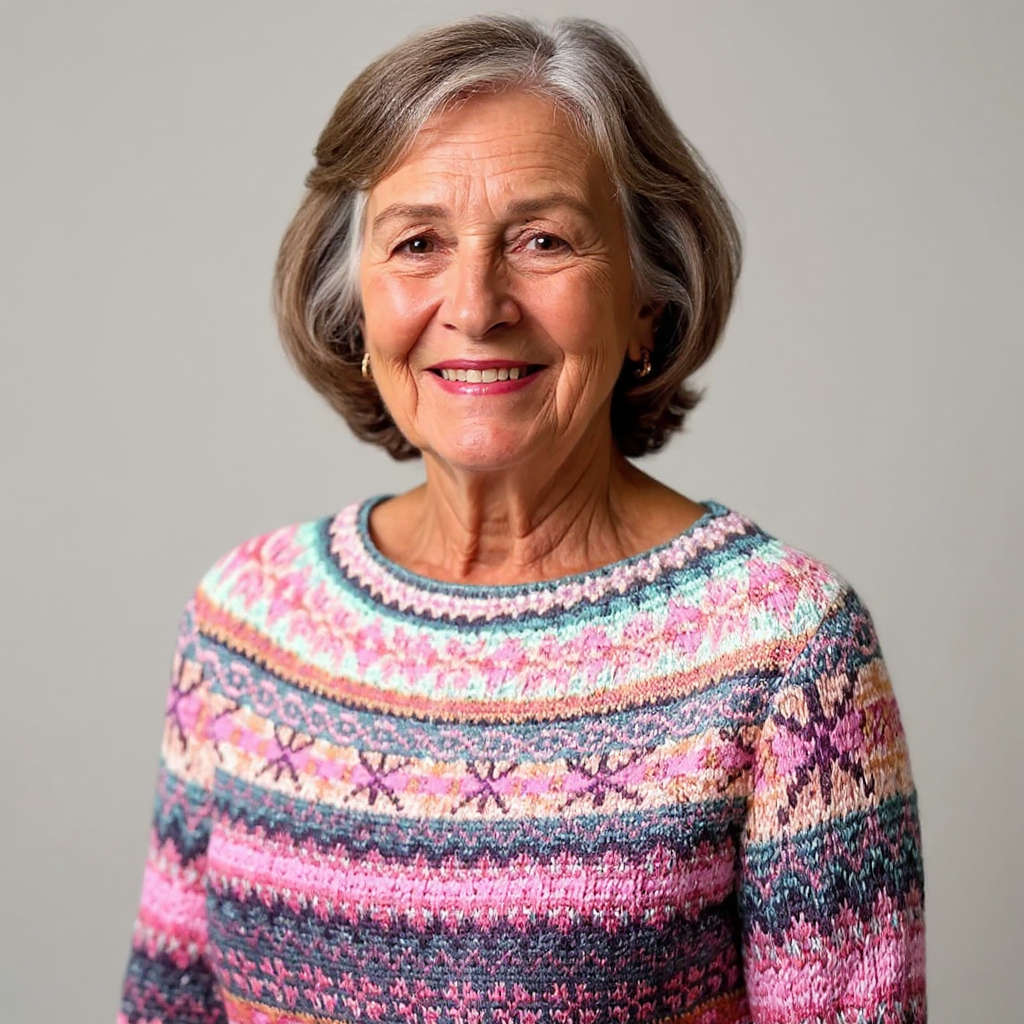 Crew Neck Fair Isle Knit Sweater 4