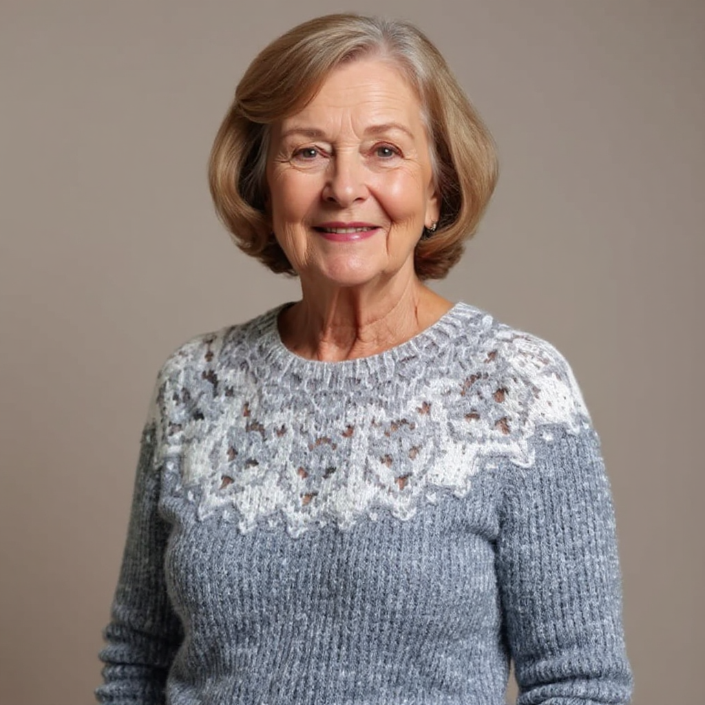 Fair Isle Crew Neck Knit Sweater 4