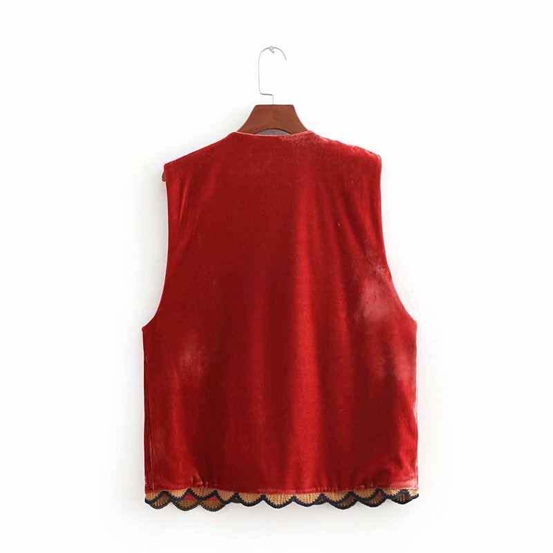 Floral Embroidered Beaded Boho Waistcoat 10