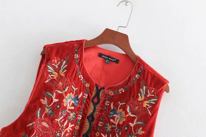 Floral Embroidered Beaded Boho Waistcoat 11