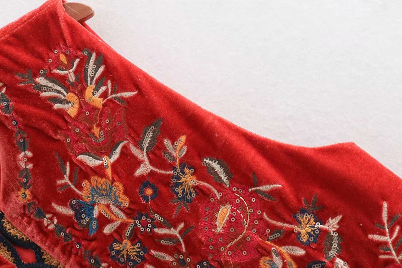 Floral Embroidered Beaded Boho Waistcoat 14