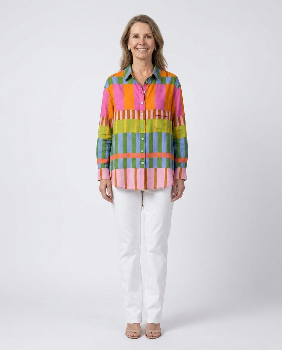 Plaid Long Sleeve Collared Button Front Shirt
