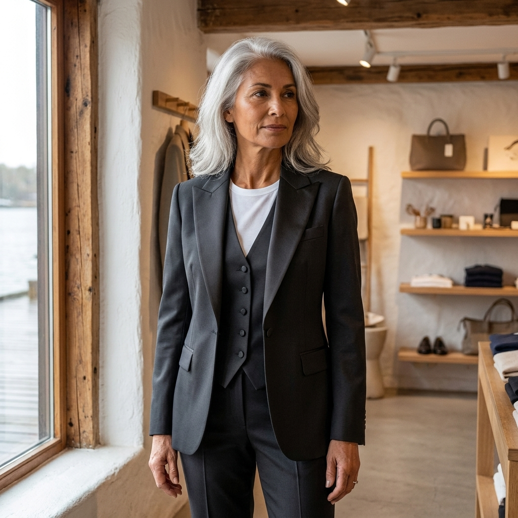 Single Breasted Blazer Vest and Trousers Three Piece Suit 2