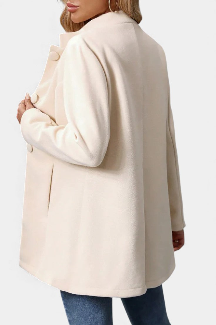 Stand Collar Button Front Long Sleeve Longline Coat 7