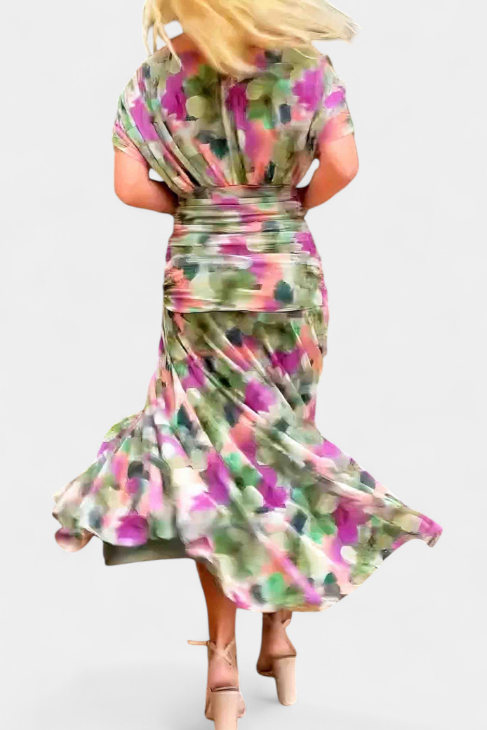 Off Shoulder Cross Front Ruched Mesh Maxi Dress 10