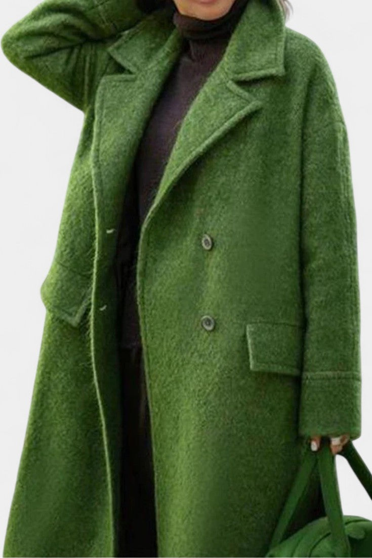 Double Breasted Stand Collar Longline Coat 2