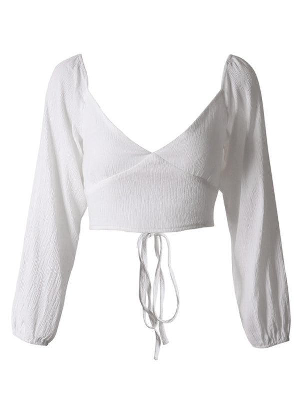 Deep V-Neck Crop Top
