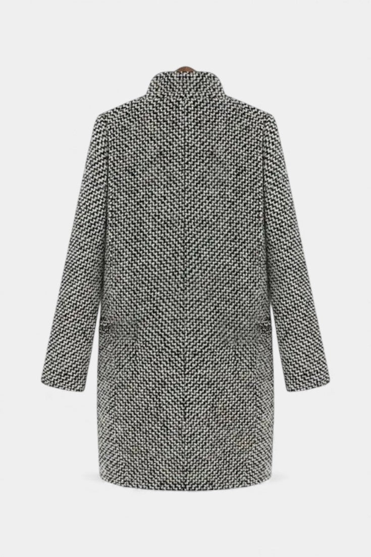 Double Breasted Houndstooth Longline Coat 3