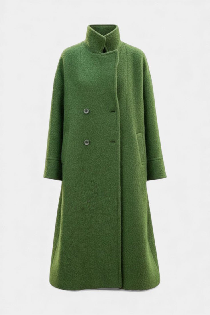 Double Breasted Stand Collar Longline Coat 8