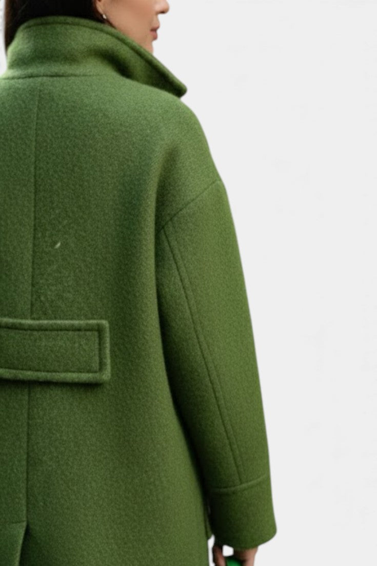 Double Breasted Stand Collar Longline Coat 5