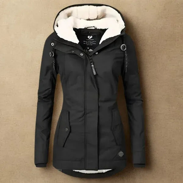 Hooded Sherpa Lined Zip Front Padded Jacket 8