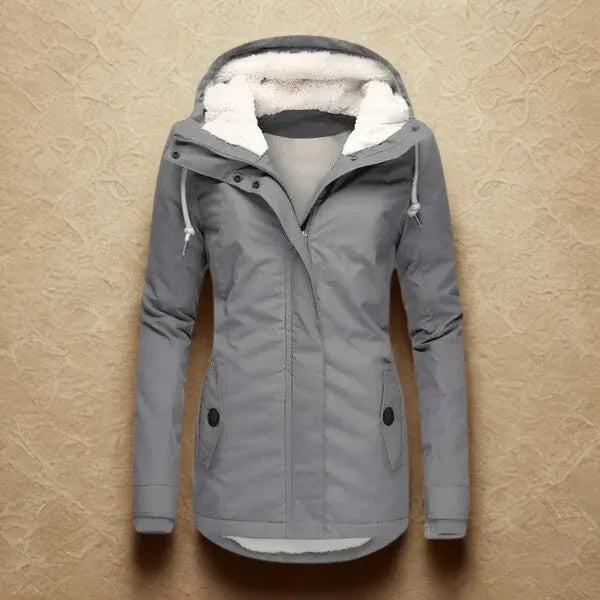 Hooded Sherpa Lined Zip Front Padded Jacket 7