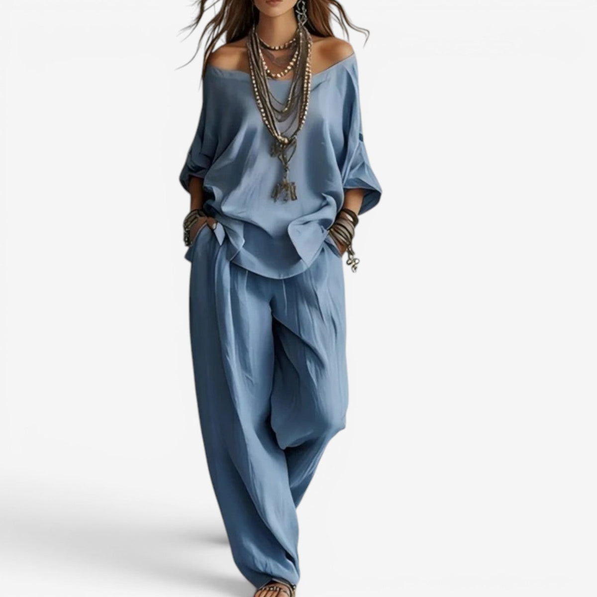 Long Sleeve Top and Tapered Pants Two Piece Set 6