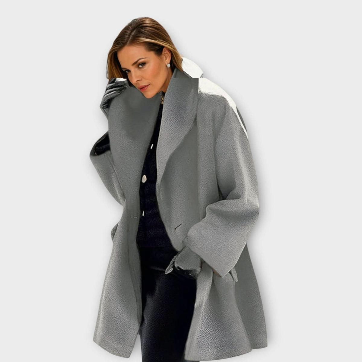 Shawl Collar Longline Wool-Look Coat 5