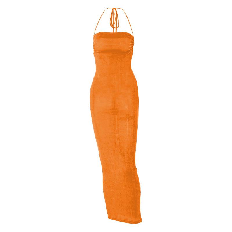 Knit Backless Cowl Neck Maxi Dress - View 15