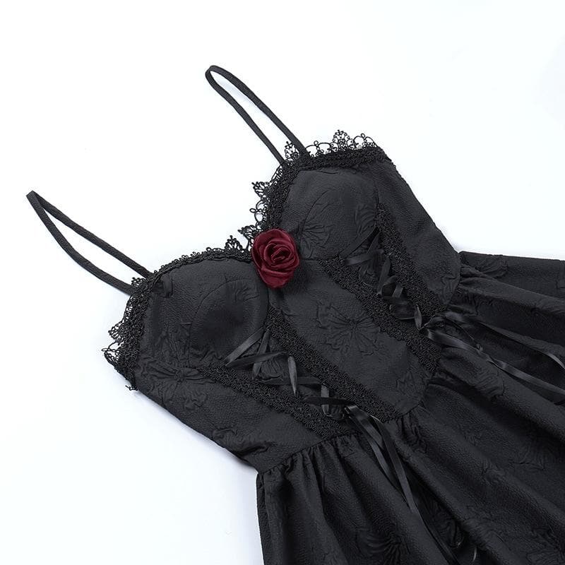 Sweetheart Flower Applique Lace Trim Corset Fit and Flare Mini Dress - View 5