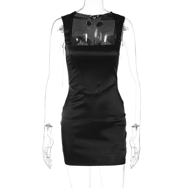 Corset Satin Sleeveless Bodycon Mini Dress - View 2