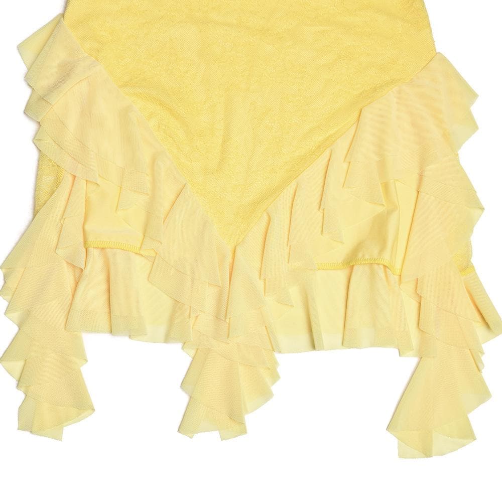 Mesh ruffle ribbon irregular solid backless tube mini dress - View 7