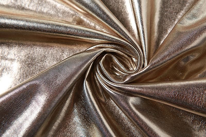 Metallic cowl neck cross back self tie ruched maxi dress - View 6