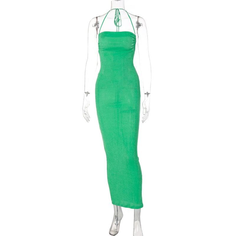 Knit Backless Cowl Neck Maxi Dress - View 4