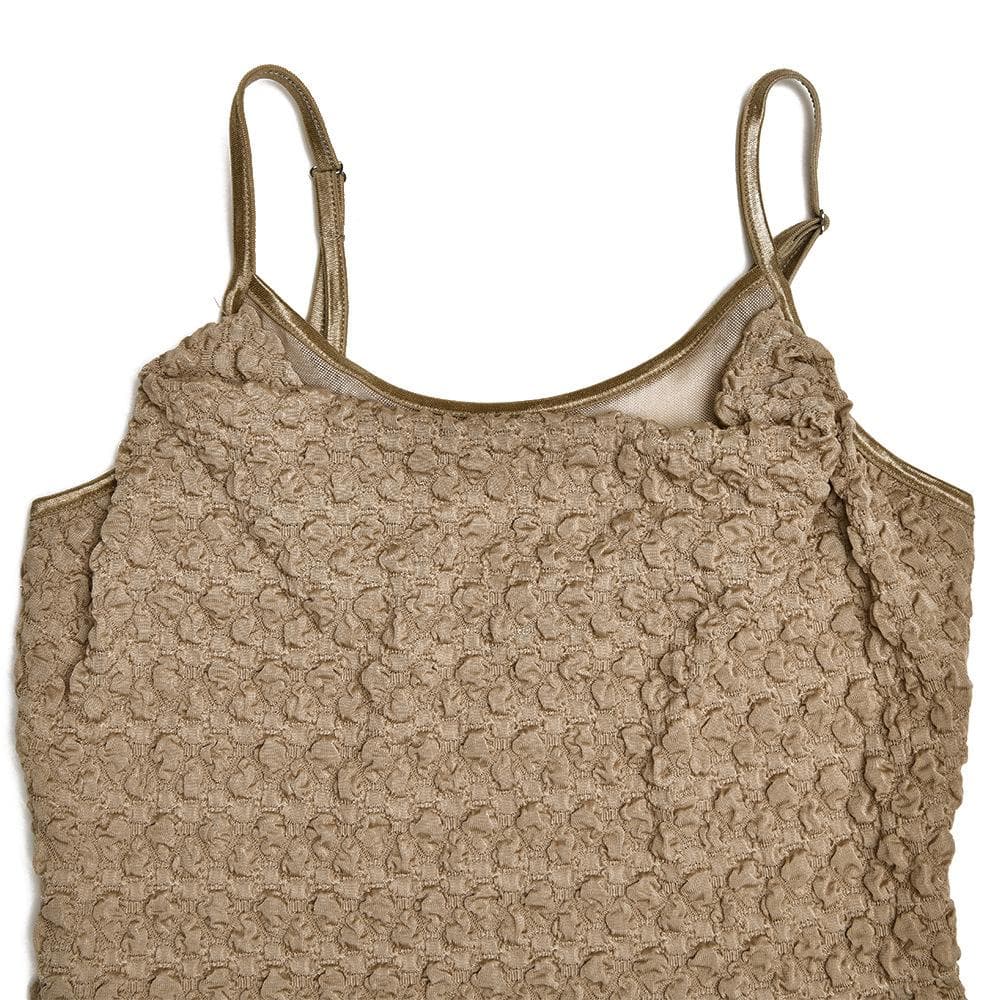 Textured mesh solid ruched irregular cami midi dress - View 5