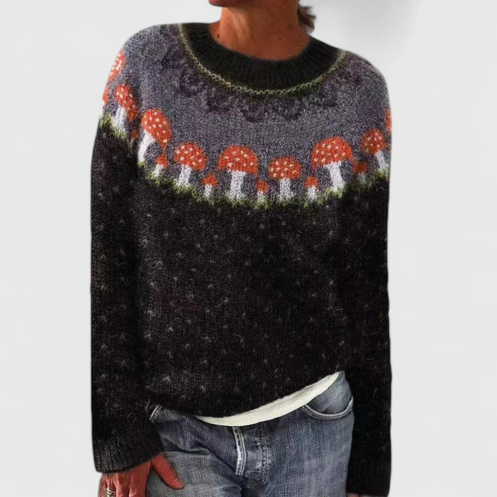 Fair Isle Crew Neck Long Sleeve Sweater 4