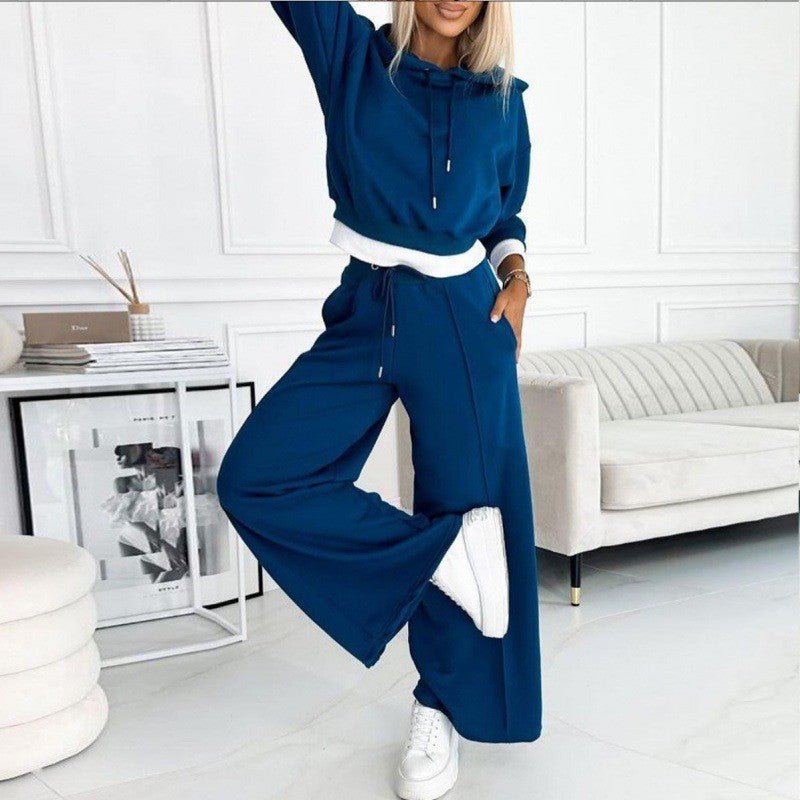 Cropped Hoodie and Wide Leg Pants Two Piece Set 6