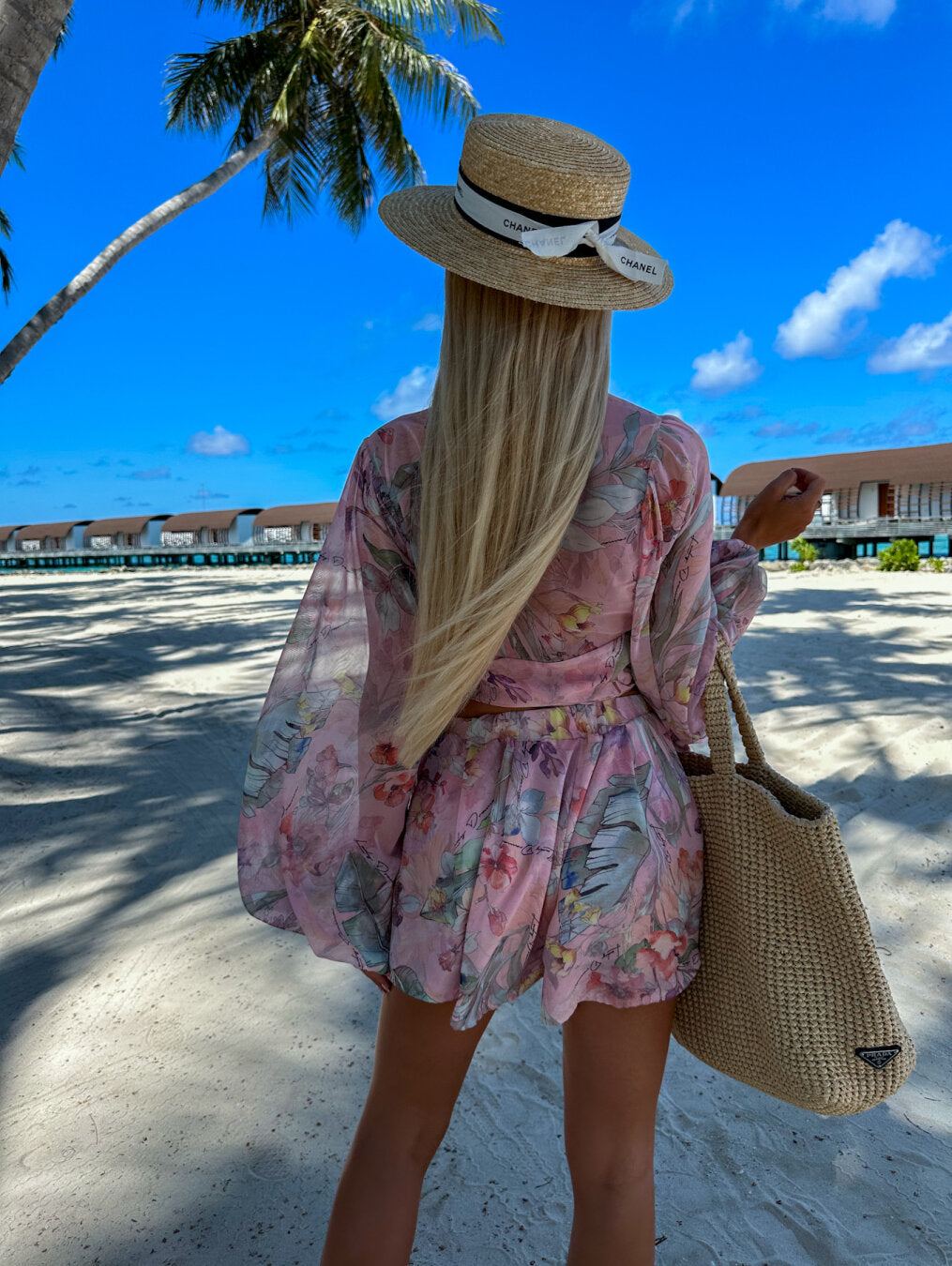 Floral Print Wrap Long Sleeve Ruffle A-Line Midi Dress - View 9