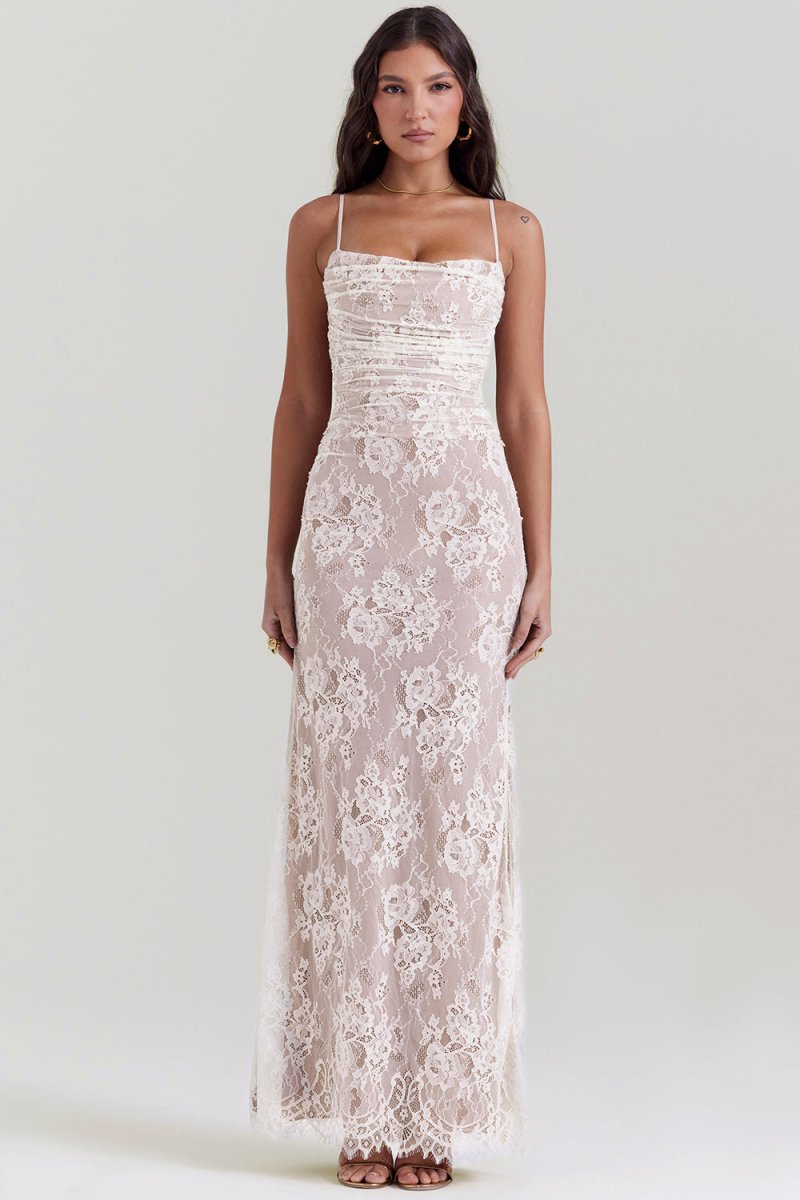 Tulle Sweetheart Long Sleeve A-Line Maxi Gown - View 9