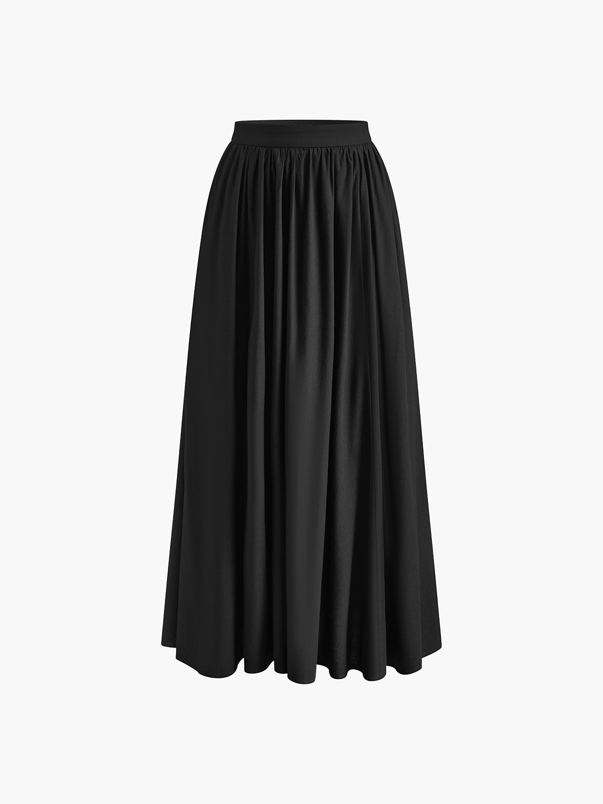 High Waist Pocket Flowy A-Line Maxi Skirt 10