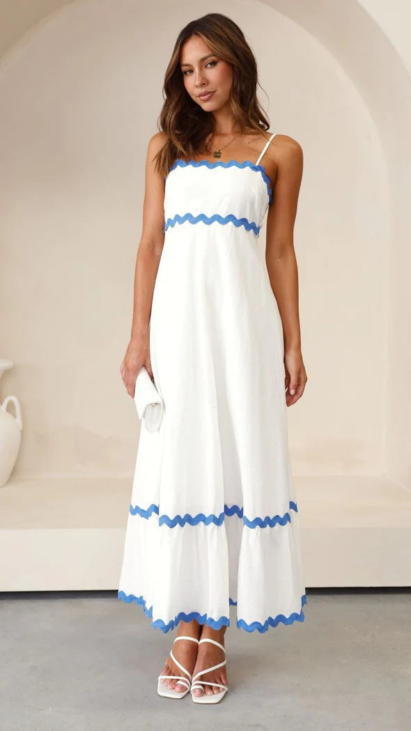 Chiffon Scoop Neck Bishop Sleeve Maxi Dress - View 9