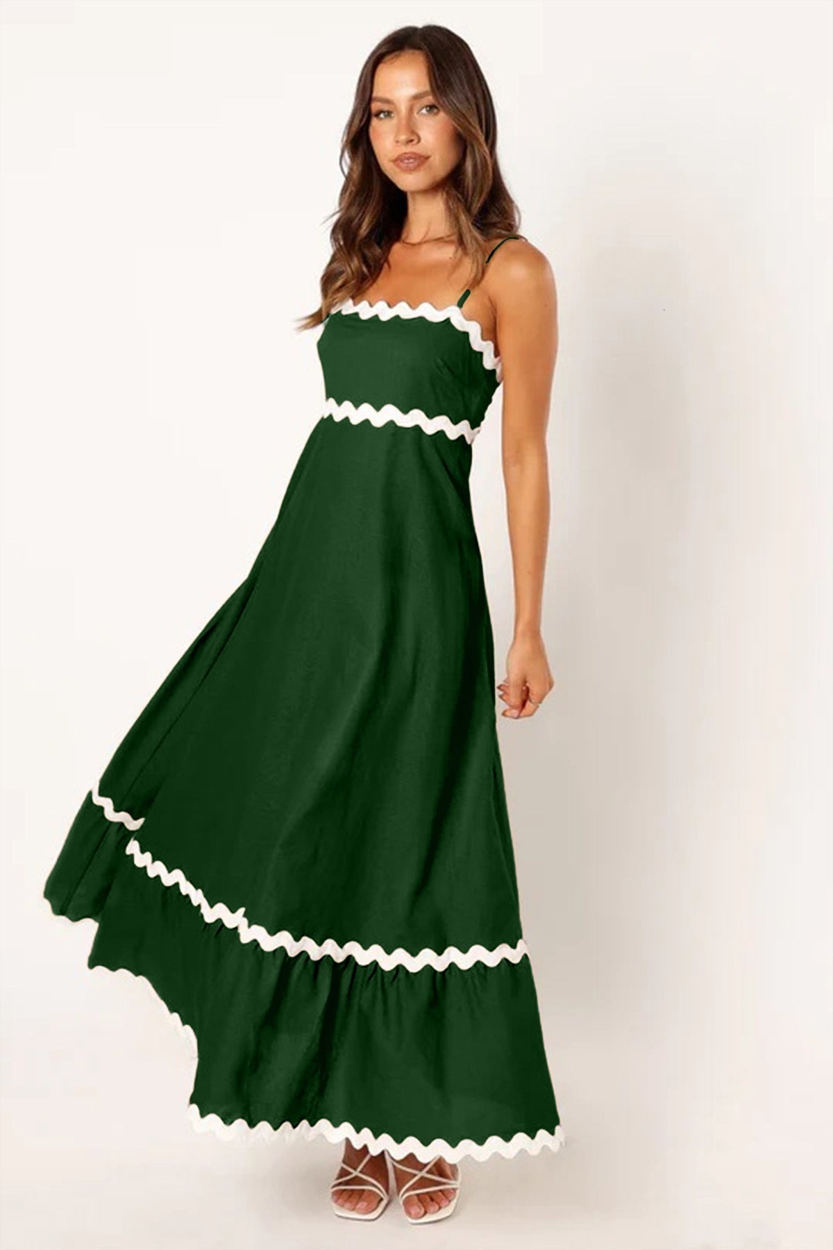 Satin One Shoulder Ruched Slip Maxi Dress - View 11