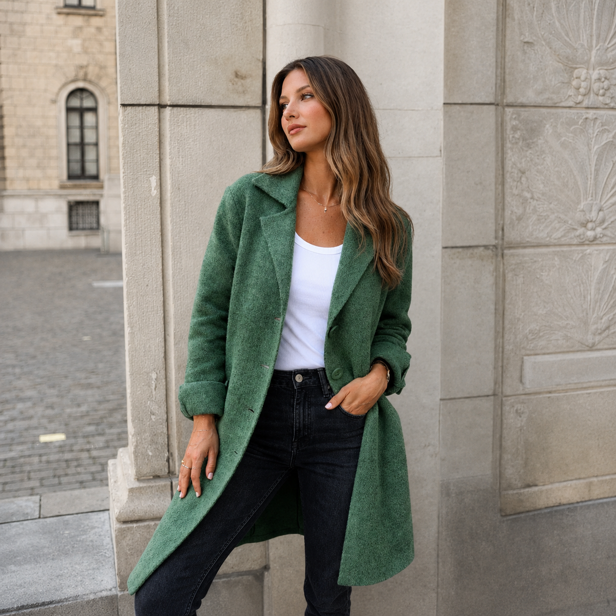 Notch Lapel Longline Coat 3