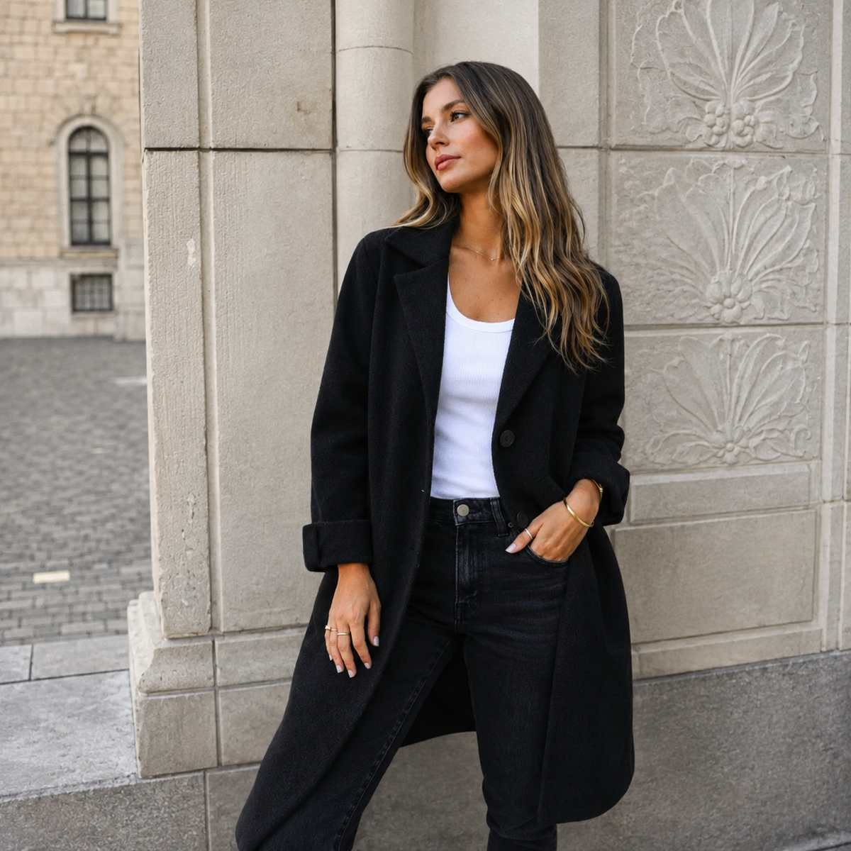 Notch Lapel Longline Coat 5