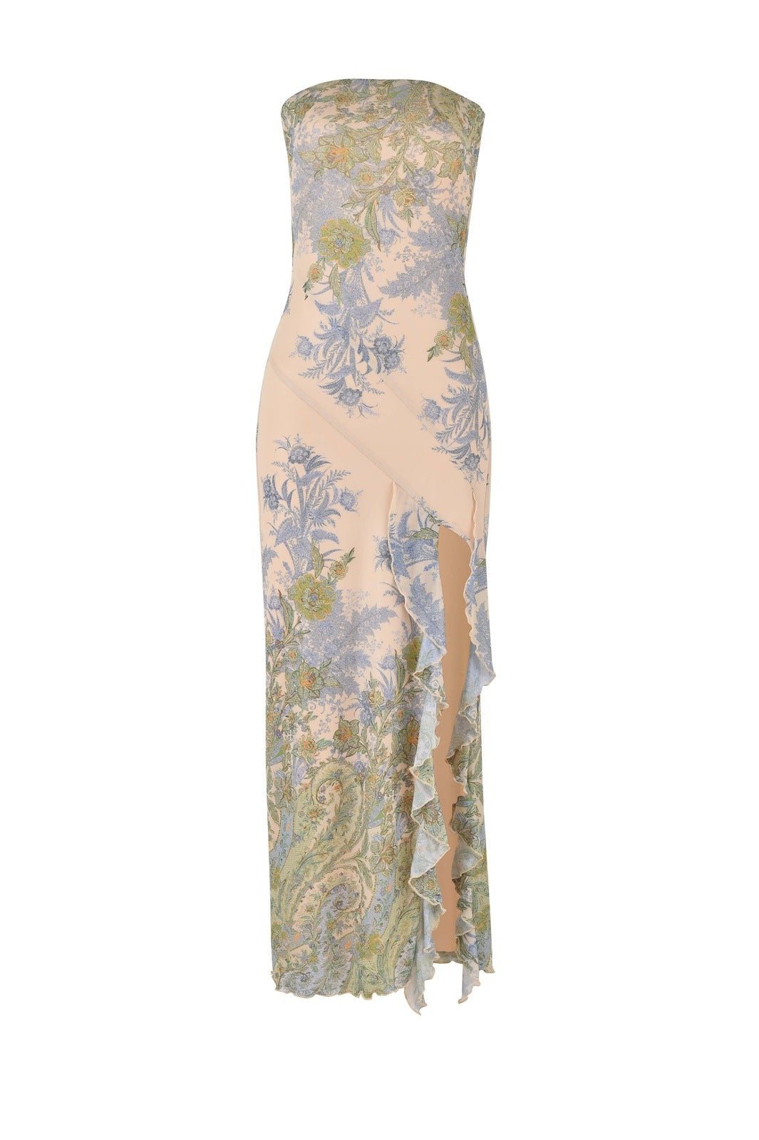 María Eugenia Printed Strapless Midi Dress - View 3
