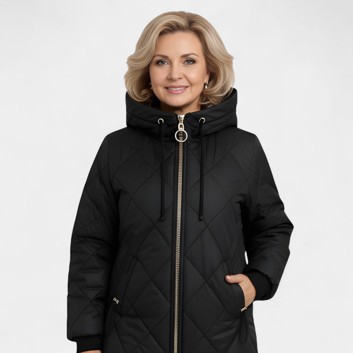 Hooded Zip Front Quilted Puffer Jacket 7