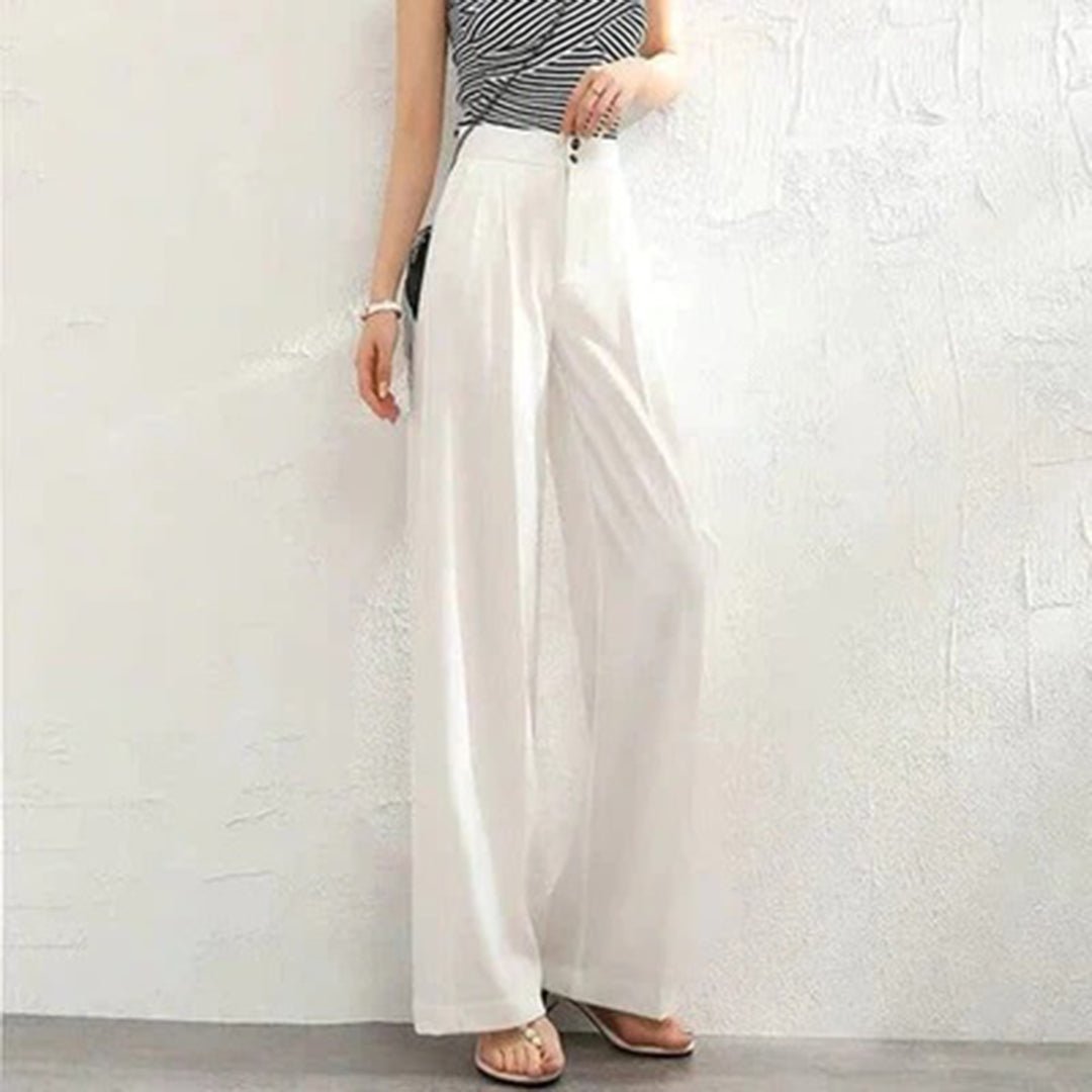High Waist Pleated Wide Leg Trousers