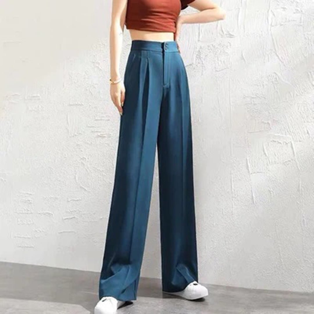 High Waist Pleated Wide Leg Trousers 3