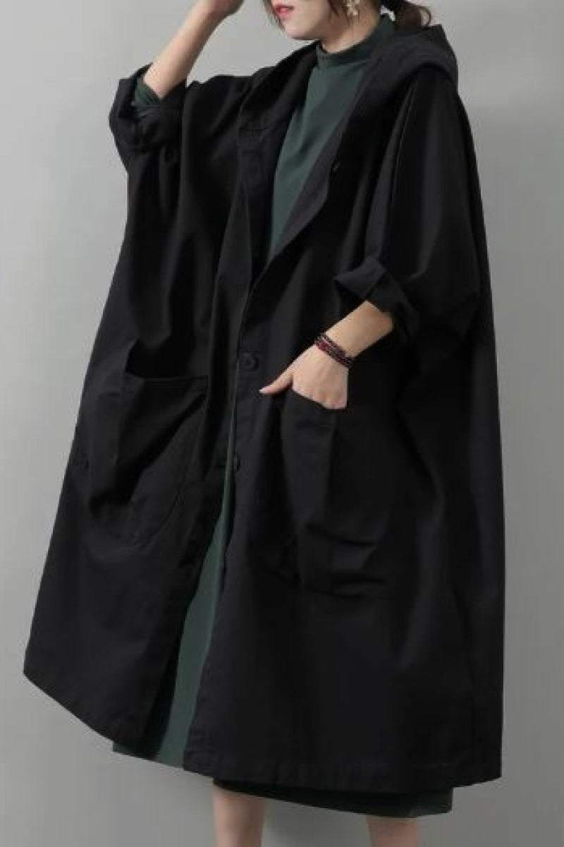 Hooded Open Front Oversized Longline Coat 17