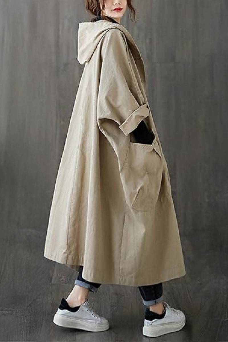 Hooded Open Front Oversized Longline Coat 41