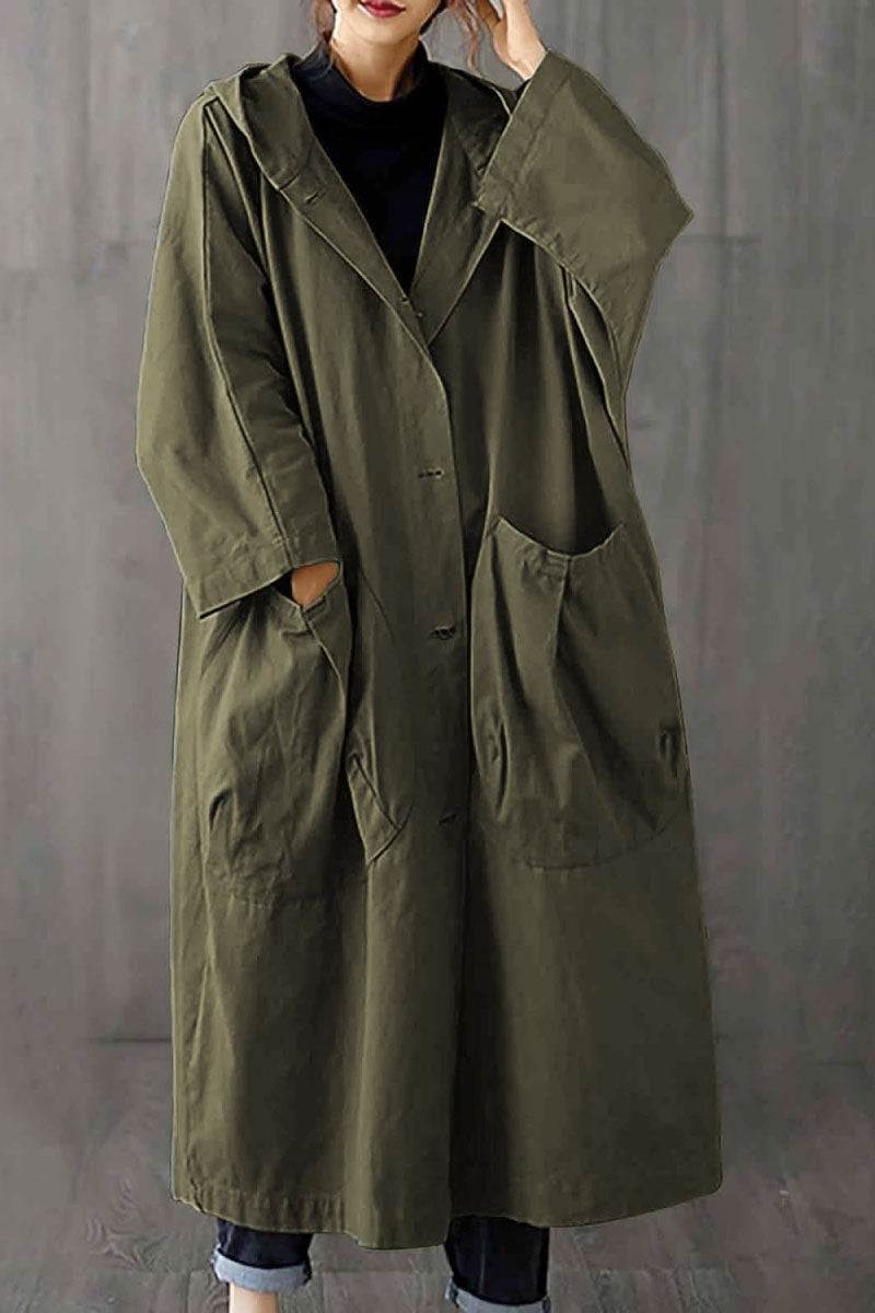 Hooded Open Front Oversized Longline Coat 64