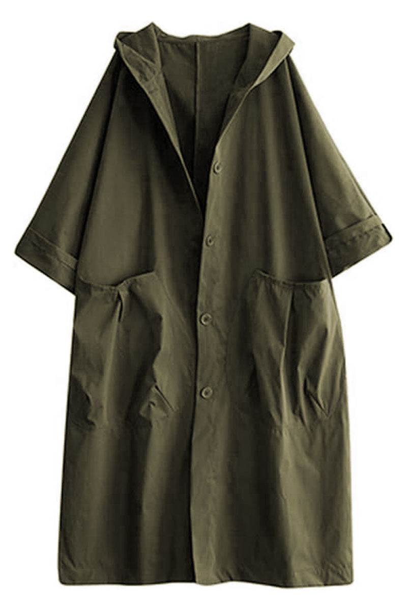 Hooded Open Front Oversized Longline Coat 56