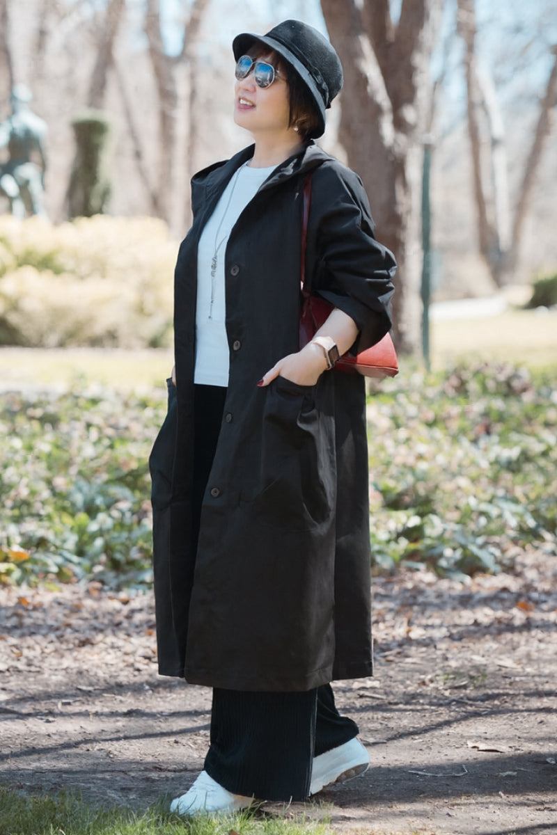 Hooded Open Front Oversized Longline Coat 23