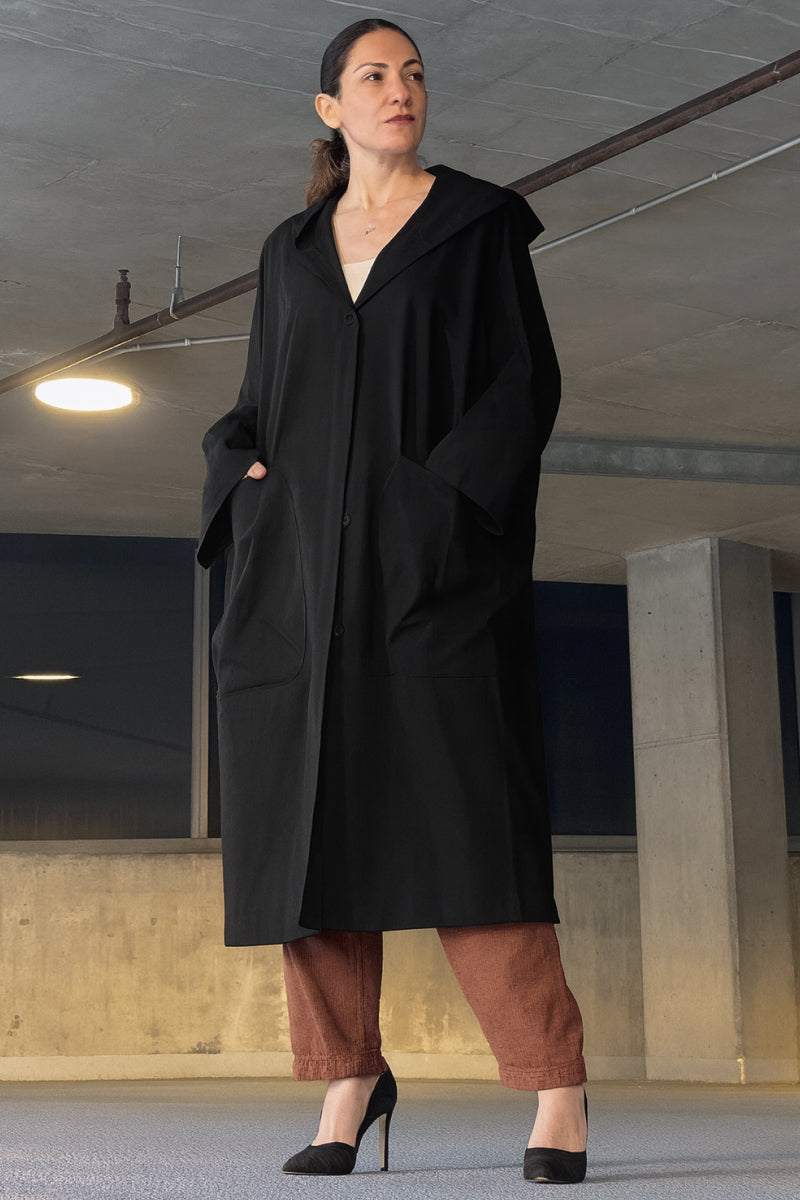 Hooded Open Front Oversized Longline Coat 25