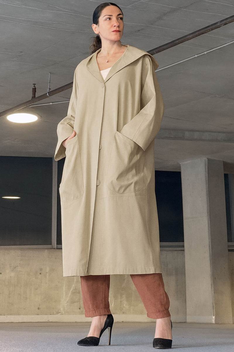 Hooded Open Front Oversized Longline Coat 49