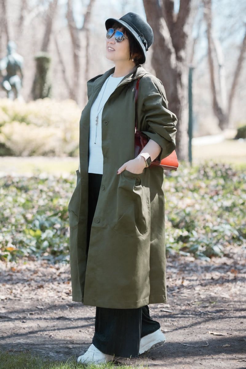 Hooded Open Front Oversized Longline Coat 58