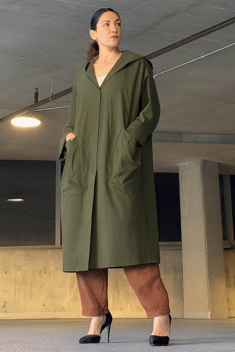 Hooded Open Front Oversized Longline Coat 60