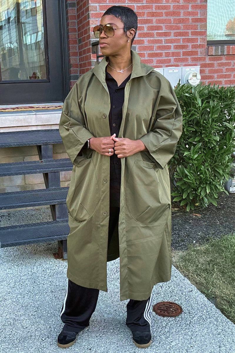 Hooded Open Front Oversized Longline Coat 61